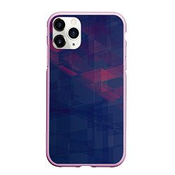 Чехол iPhone 11 Pro матовый Абстрактный прозрачный стеклянный фиолетовый патте