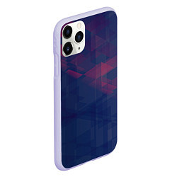 Чехол iPhone 11 Pro матовый Абстрактный прозрачный стеклянный фиолетовый патте, цвет: 3D-светло-сиреневый — фото 2