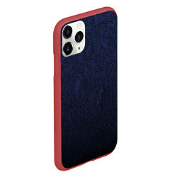 Чехол iPhone 11 Pro матовый Тёмно-синие разводы, цвет: 3D-красный — фото 2