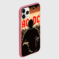 Чехол iPhone 11 Pro матовый На рок концерте, цвет: 3D-малиновый — фото 2