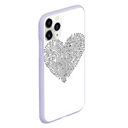 Чехол iPhone 11 Pro матовый Heart neurons, цвет: 3D-светло-сиреневый — фото 2