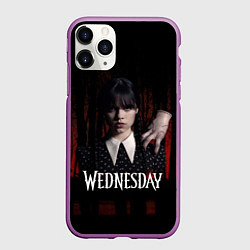 Чехол iPhone 11 Pro матовый Уэнсдэй красный лес, цвет: 3D-фиолетовый