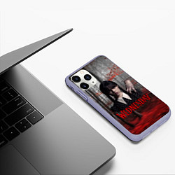 Чехол iPhone 11 Pro матовый Уэнсдэй лес, цвет: 3D-светло-сиреневый — фото 2