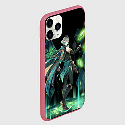Чехол iPhone 11 Pro матовый Аль-Хайтам - взрыв стихий, цвет: 3D-малиновый — фото 2