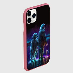 Чехол iPhone 11 Pro матовый Собака друг человека и старик - нейросеть, цвет: 3D-малиновый — фото 2