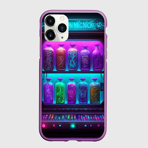 Чехол iPhone 11 Pro матовый Волшебный бар / 3D-Фиолетовый – фото 1