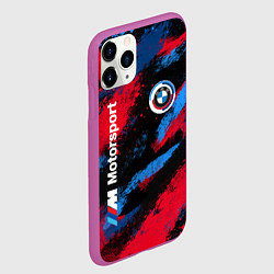 Чехол iPhone 11 Pro матовый BMW - буйство красок, цвет: 3D-фиолетовый — фото 2