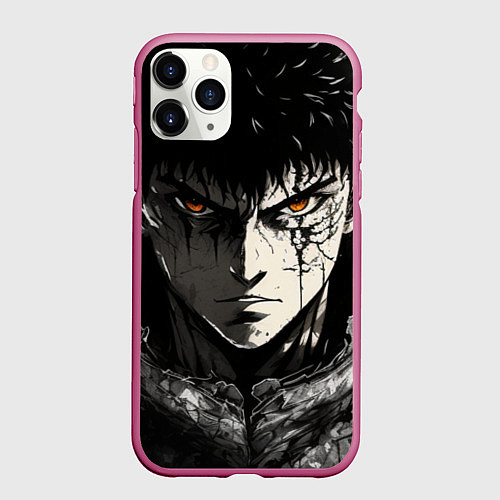 Чехол iPhone 11 Pro матовый Персонажа Гатс / 3D-Малиновый – фото 1