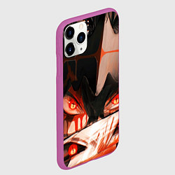 Чехол iPhone 11 Pro матовый Аста и его демон - Черный клевер, цвет: 3D-фиолетовый — фото 2