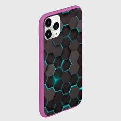 Чехол iPhone 11 Pro матовый Космические грани, цвет: 3D-фиолетовый — фото 2