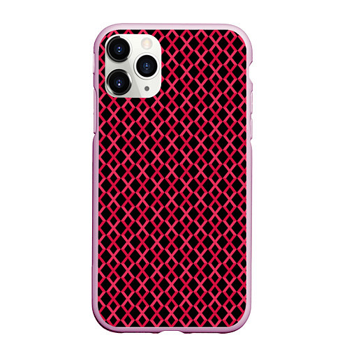 Чехол iPhone 11 Pro матовый Красный паттерн / 3D-Розовый – фото 1