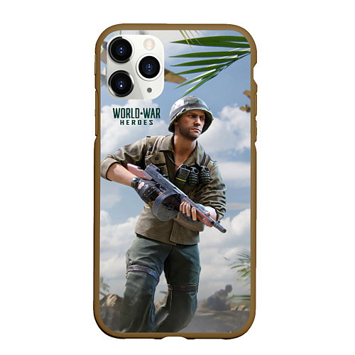 Чехол iPhone 11 Pro матовый World War Heroes солдат / 3D-Коричневый – фото 1