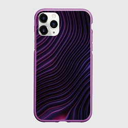 Чехол iPhone 11 Pro матовый Фиолетово-синяя волнообразная абстракция, цвет: 3D-фиолетовый
