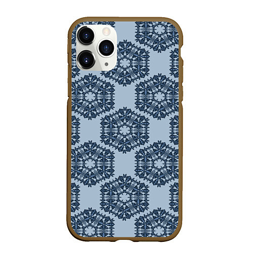 Чехол iPhone 11 Pro матовый Снежинка в форме многоугольника / 3D-Коричневый – фото 1