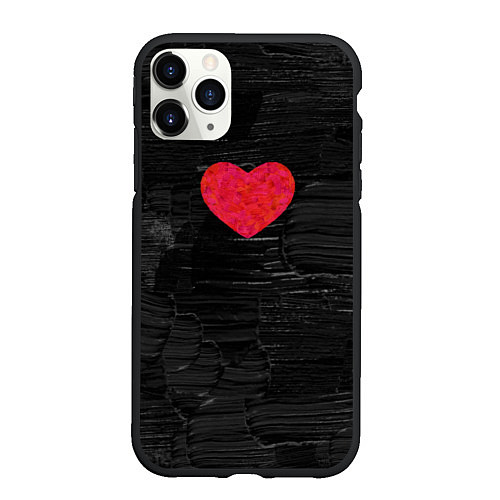 Чехол iPhone 11 Pro матовый Black Valentin / 3D-Черный – фото 1