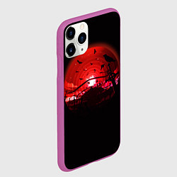 Чехол iPhone 11 Pro матовый Кружащие вороны, цвет: 3D-фиолетовый — фото 2
