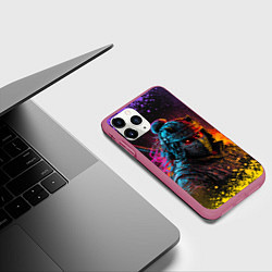 Чехол iPhone 11 Pro матовый Адский самурай, цвет: 3D-малиновый — фото 2