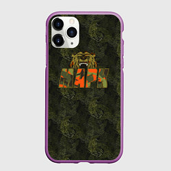 Чехол iPhone 11 Pro матовый Марк камуфляж, цвет: 3D-фиолетовый