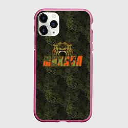 Чехол iPhone 11 Pro матовый Михаил камуфляж, цвет: 3D-малиновый