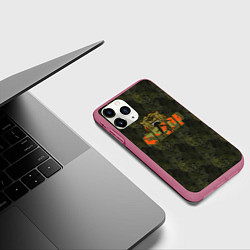Чехол iPhone 11 Pro матовый Федор камуфляж, цвет: 3D-малиновый — фото 2