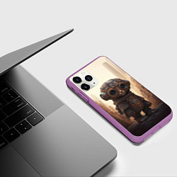 Чехол iPhone 11 Pro матовый Робот зверёк, цвет: 3D-фиолетовый — фото 2