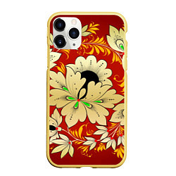 Чехол iPhone 11 Pro матовый Нежный цветок хохлома