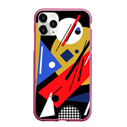 Чехол iPhone 11 Pro матовый Абстракция в стиле супрематизм, цвет: 3D-малиновый