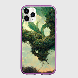 Чехол iPhone 11 Pro матовый Рисунок нейросети, цвет: 3D-фиолетовый