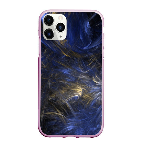 Чехол iPhone 11 Pro матовый Синяя абстракция / 3D-Розовый – фото 1