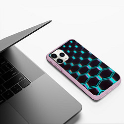 Чехол iPhone 11 Pro матовый Неоновая сталь бронированная, цвет: 3D-розовый — фото 2