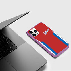 Чехол iPhone 11 Pro матовый Непобедимый - в цветах российского флага, цвет: 3D-фиолетовый — фото 2