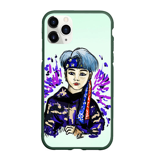 Чехол iPhone 11 Pro матовый Шуга в спортивном / 3D-Темно-зеленый – фото 1