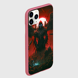 Чехол iPhone 11 Pro матовый Крылатый демон, цвет: 3D-малиновый — фото 2