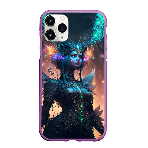 Чехол iPhone 11 Pro матовый Волшебная девушка / 3D-Фиолетовый – фото 1