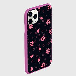 Чехол iPhone 11 Pro матовый Лапки котиков, цвет: 3D-фиолетовый — фото 2