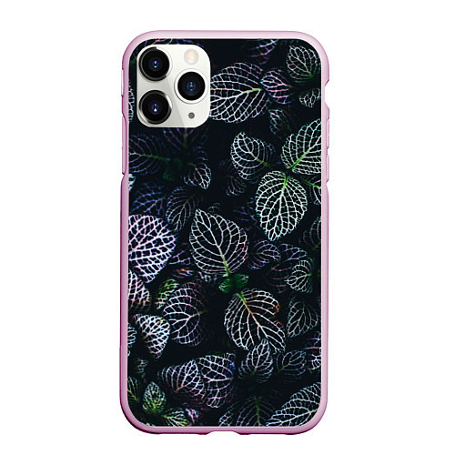 Чехол iPhone 11 Pro матовый Паттерн из множества тёмных цветов / 3D-Розовый – фото 1