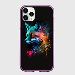Чехол iPhone 11 Pro матовый Неоновая лисичка