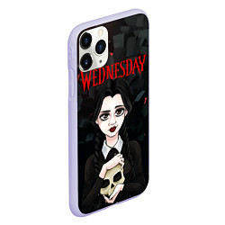 Чехол iPhone 11 Pro матовый Wednesday black, цвет: 3D-светло-сиреневый — фото 2