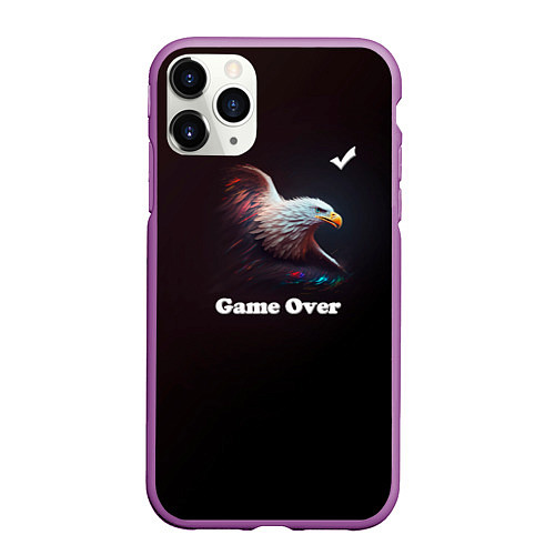 Чехол iPhone 11 Pro матовый Eagle-game over / 3D-Фиолетовый – фото 1