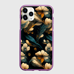 Чехол iPhone 11 Pro матовый Узор цветочный паттерн