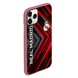 Чехол iPhone 11 Pro матовый Real Madrid art, цвет: 3D-малиновый — фото 2