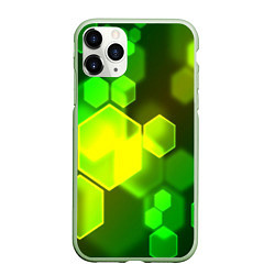 Чехол iPhone 11 Pro матовый Зелёные соты абстракция