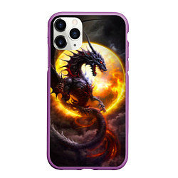 Чехол iPhone 11 Pro матовый Звездный дракон, цвет: 3D-фиолетовый