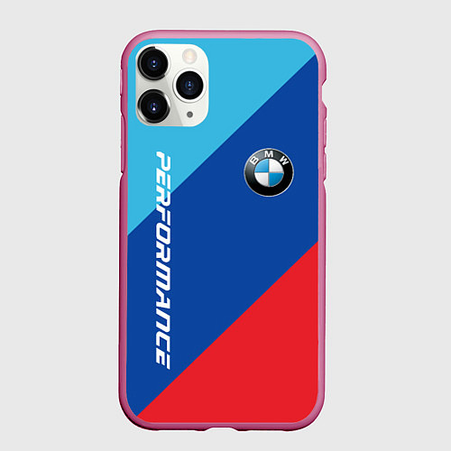 Чехол iPhone 11 Pro матовый Bmw - m colors / 3D-Малиновый – фото 1