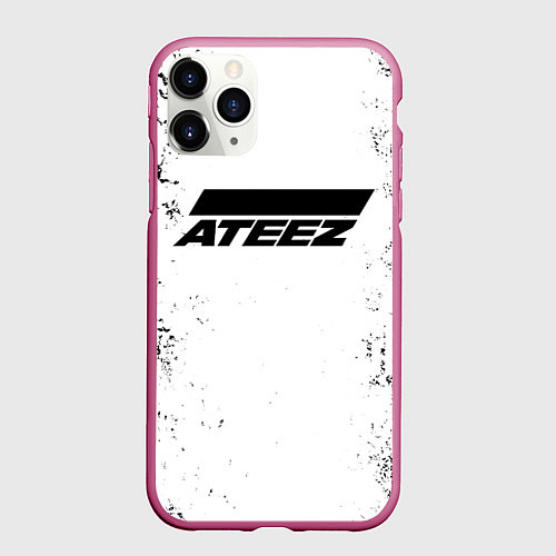 Чехол iPhone 11 Pro матовый Ateez black and white / 3D-Малиновый – фото 1