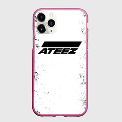 Чехол iPhone 11 Pro матовый Ateez black and white, цвет: 3D-малиновый