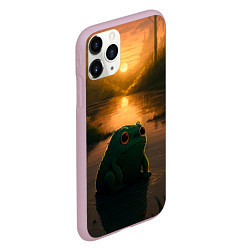 Чехол iPhone 11 Pro матовый Лягушонок Пепе у себя дома, цвет: 3D-розовый — фото 2