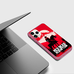 Чехол iPhone 11 Pro матовый Red Dead Redemption, mountain, цвет: 3D-малиновый — фото 2