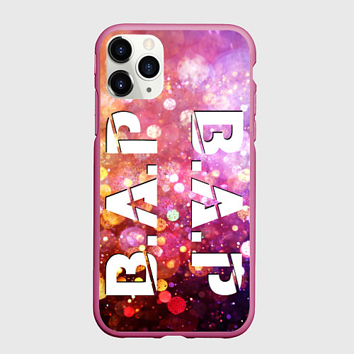 Чехол iPhone 11 Pro матовый BAP vertical logo / 3D-Малиновый – фото 1