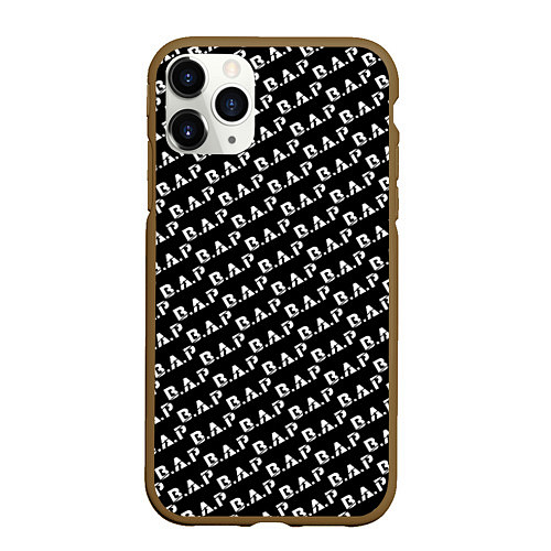 Чехол iPhone 11 Pro матовый B A P black n white pattern / 3D-Коричневый – фото 1